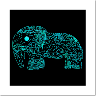 blue parrot elephant ecopop Posters and Art